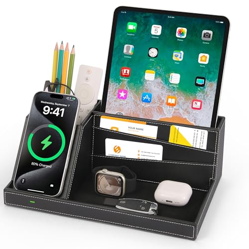 Fast Wireless Charging Station with Desk Organizer for iPhone - Image 2