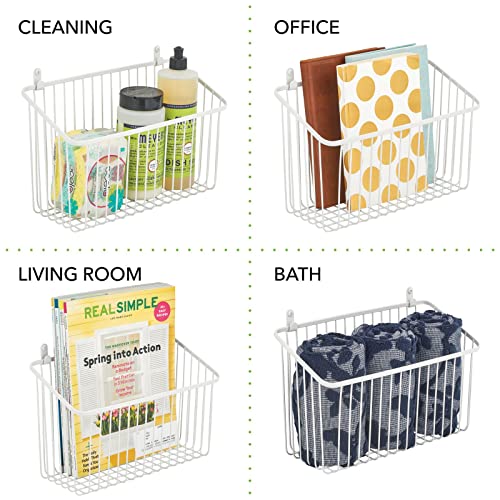 mDesign Small Metal Wire Wall Mounted Storage Organizer Basket - Image 8
