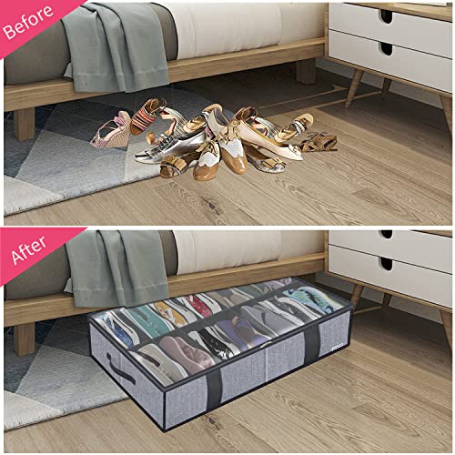 Onlyeasy Under Bed Shoe Storage Organizers for Kids and Adults - Image 4