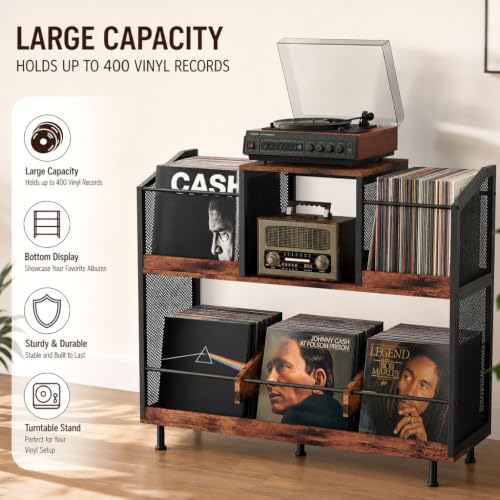 KirKical 3-Tier Large Capacity Record Player Stand, Holds Up - Image 5