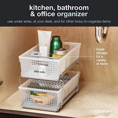 madesmart Two Tier Organizer with Dividers, Frost - Image 6