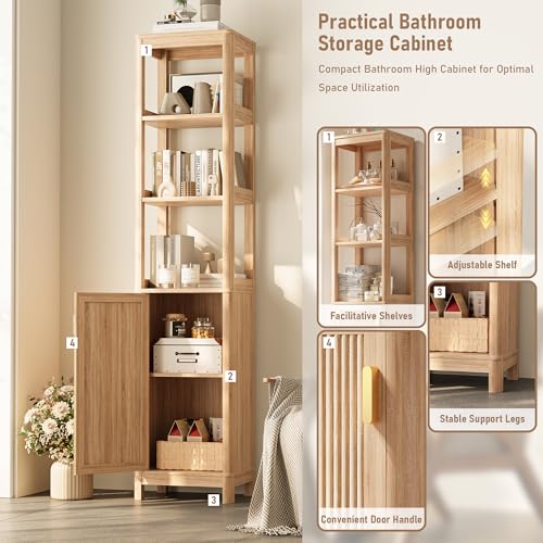 INNOD 68'' Tall Narrow Storage Cabinet with Adjustable Shelf - Image 5