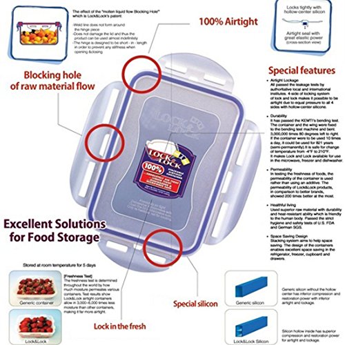 LockandLock 20-oz, 2.5-cup, Food Container, Pack of 6 - Image 4