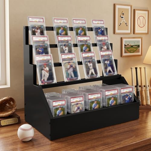 Trading Card Display Stand with 5-Row Storage，3-Tier - Image 3