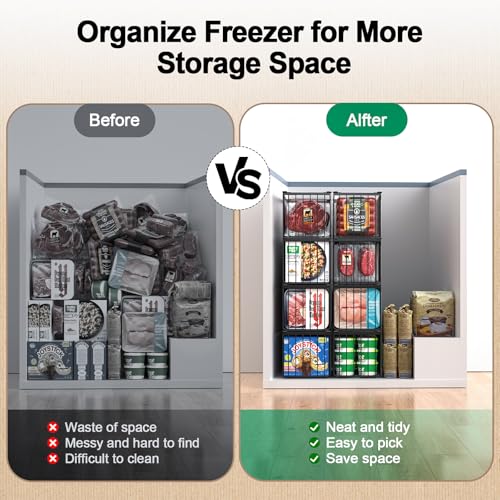 Freezer Organizer Bins, 4 Pack Big Baskets for 5/ 7 Cu.FT - Image 7