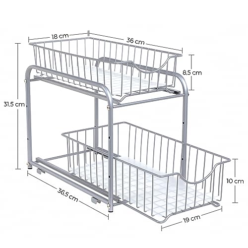 SONGMICS Pull Out Cabinet Organizer, 2-Tier Stackabl | All Products - Image 4