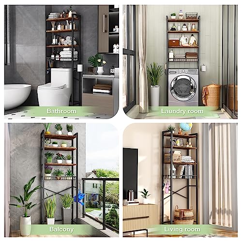 Kalrin Over-The-Toilet Storage Rack, 4-Tier Bathroom Organizer - Image 4