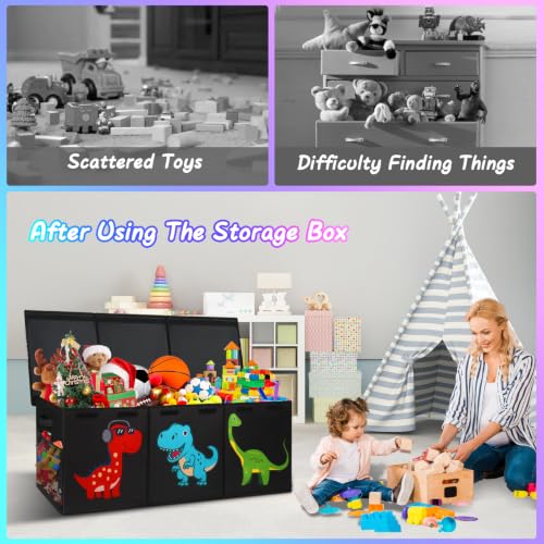 Extra Large Toy Box, Kids Toy Storage Chest with Lids - Image 5