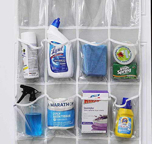 HomeRoots 2 Pack Minimalist Clear Over the Door Organizer with 20 - Image 2