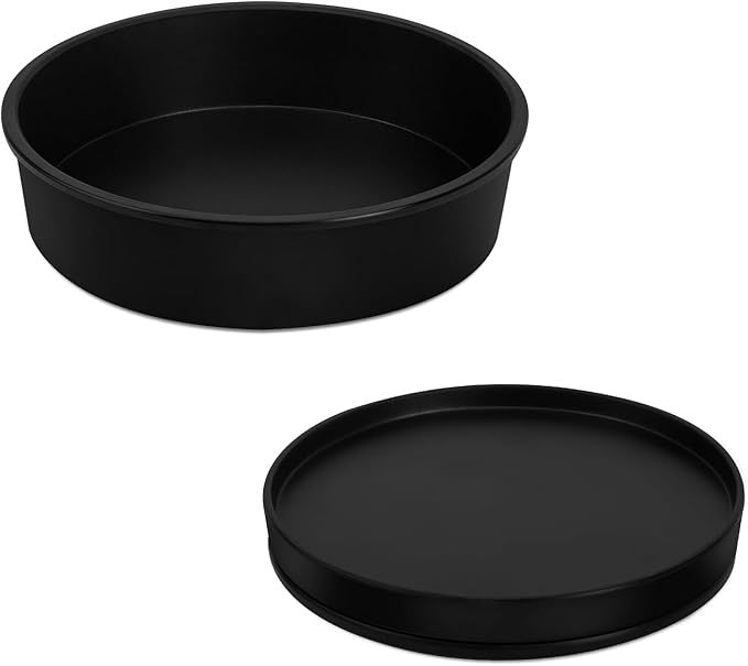 Pantry Organizers and Storage, 1 Set of 9.1 Inch Lazy Susan Organizer and 10 Inch Kitchen Organizers and Storage, Stackable Kitchen Pantry Organizers and Storage for Spice Cans Vegetable Black