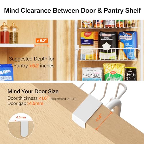 Delamu Over the Door Pantry Organizer, 6-Tier Pantry Organizers - Image 3