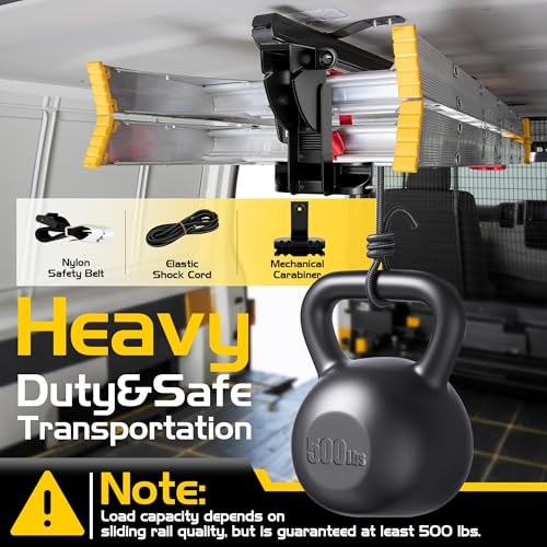 Van Interior Ladder Storage System Utilizes Overhead | Garage Storage - Image 6