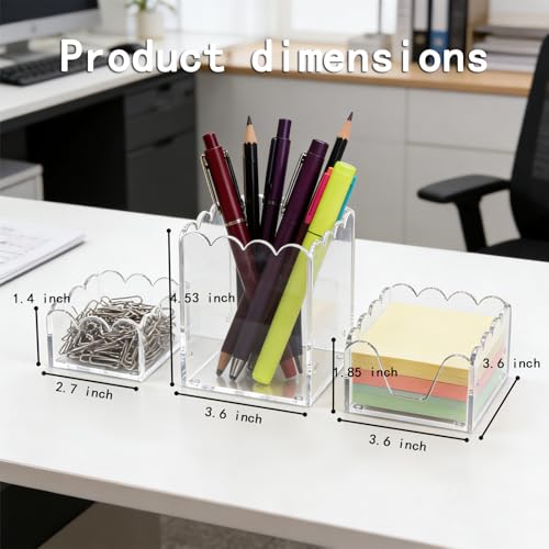 YAGELI Acrylic Desk Organizer Set of 3, Clear - Image 4