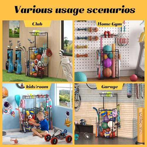 Sports Equipment Organizer, Small Garage Ball Storage Rack - Image 6
