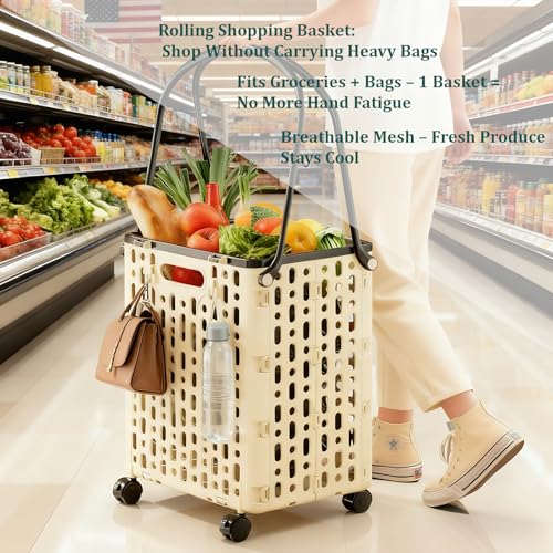 Foldable Rolling Utility Cart with Wheels - Space-Saving - Image 8