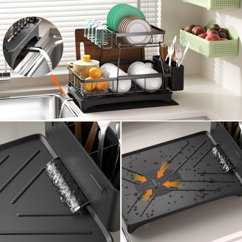 Godboat 2-Tier Dish Drying Rack - Dish Rack with Auto - Image 7