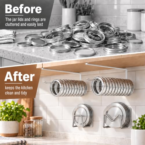 Mason Jar Lid Organizer 4 Pack Canning Jar Lid Holder and Ring - Image 4