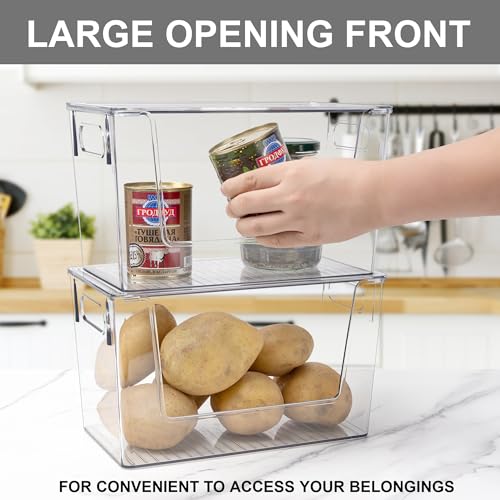 2 Pack Large Stackable Storage Bins, Plastic Container - Image 6
