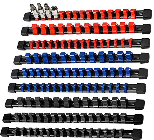 9PCS Socket organizer, 1/4" 3/8" 1/2" Drive Heavy duty - Image 2