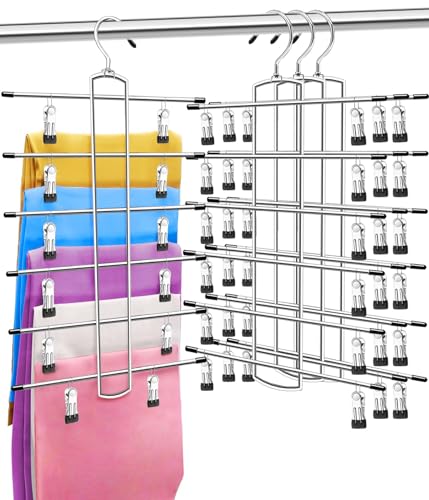 3 Pack Closet Organizers and Storage,6 Tiers Skirt Pants - Image 2