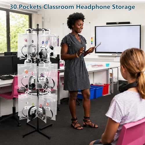 Loghot Freestanding Metal Headphone Storage Stand with 30 - Image 4