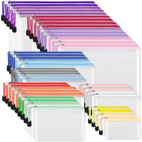 EOOUT 42pcs Mesh Zipper Pouch, 8 Sizes Waterproof Zipper Bags - Image 2