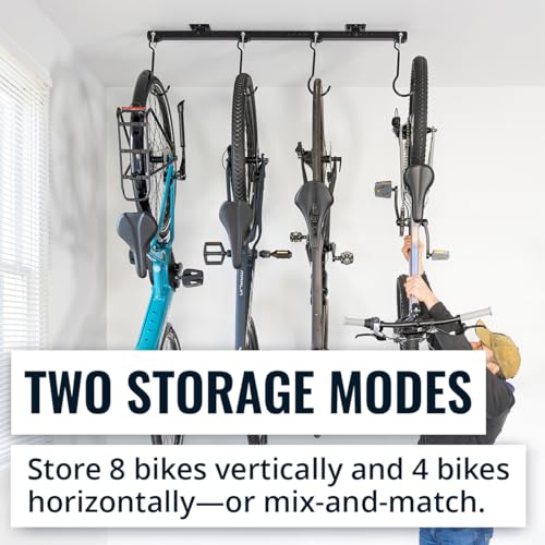 Teal Triangle Adjustable Ceiling Mounted Bike Rack | Garage Storage - Image 5