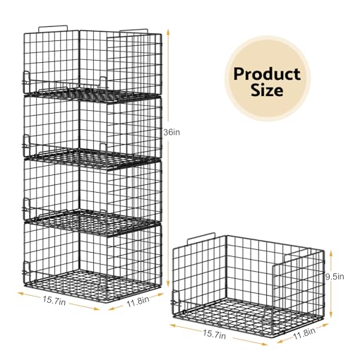 4-Tier Stackable Closet Organizers and Storage Basket - Image 7