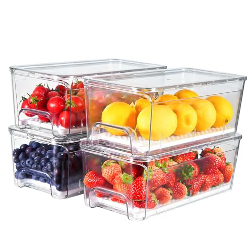 Pull-Out Fridge Organizer, 4-Pack Clear Refrigerator Storage Bins - Image 2