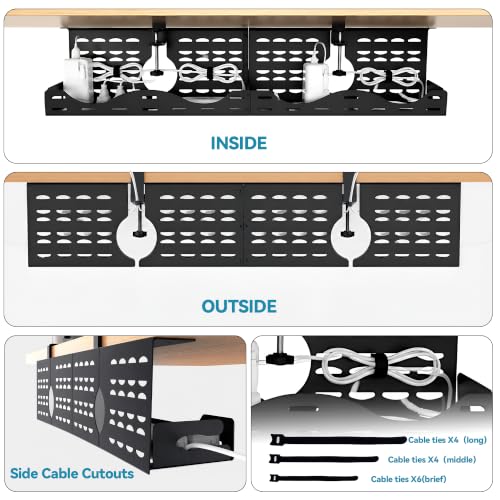 Under Desk Cable Management Tray, Expandable Metal Organizer - Image 7