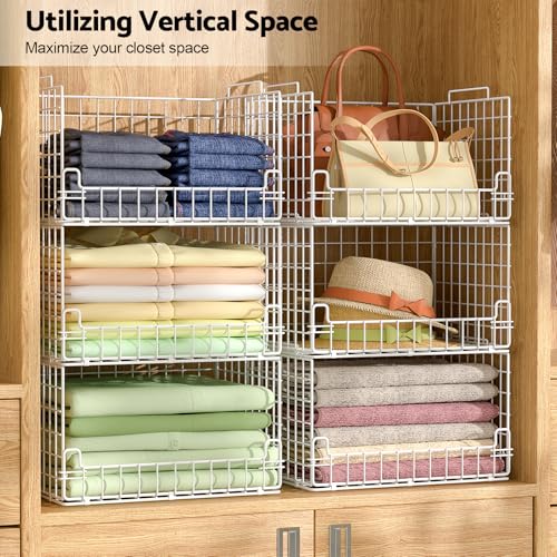 4-Tier Stackable Closet Organizers and Storage Basket - Image 5