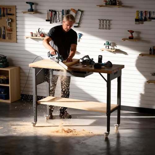 Heavy Duty Workbench Legs, Height Adjustable Metal Standing Desk - Image 4