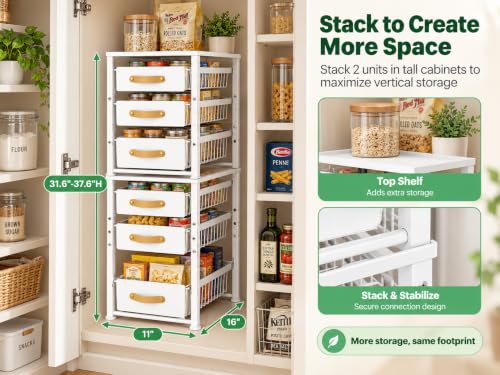 3 Tier Pull Out Cabinet Organizers, Stackable Slide | All Products - Image 6