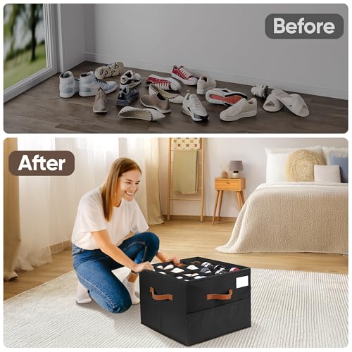 Shoe Organizer for Closet, Adjustable Storage Box Holds 32 Pairs - Image 7