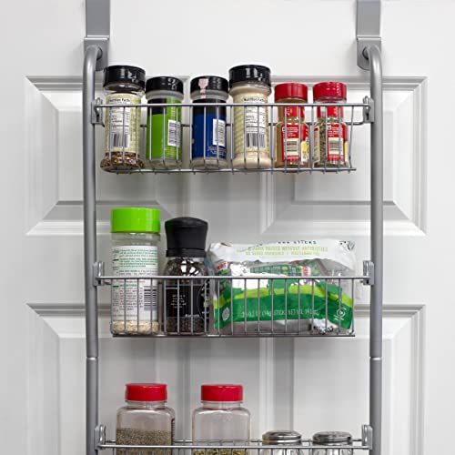 Home Basics Heavy Duty 4 Tier Over the Door Storage Shelf Hanging - Image 6