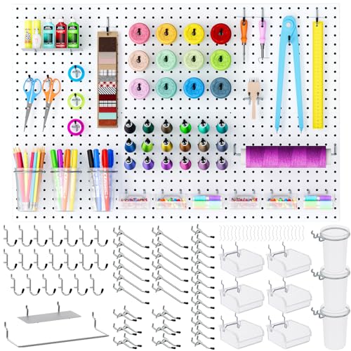 INCLY 90PCS Metal Peg Board Kit with 1/4" Pegboard Accessories - Image 2