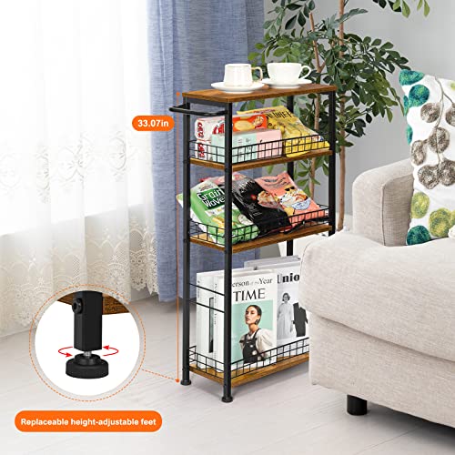 YBING Slim Storage Cart 4 Tier Narrow Kitchen Rolling Cart - Image 6