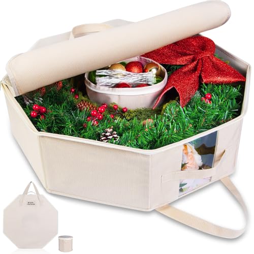 Wreath Storage Hard Shell Christmas Decorations Case Bag - Image 2