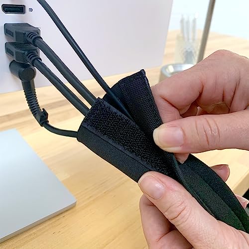 Wrap-It Storage Hook and Loop Cable Sleeve, Black, 48", 2-Pack - Image 5