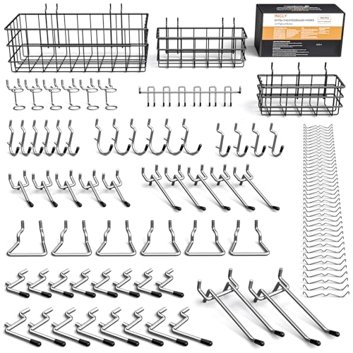 INCLY 100PCS 1/4 Inch Extra Thick Pegboard Accessories Kit - Image 2