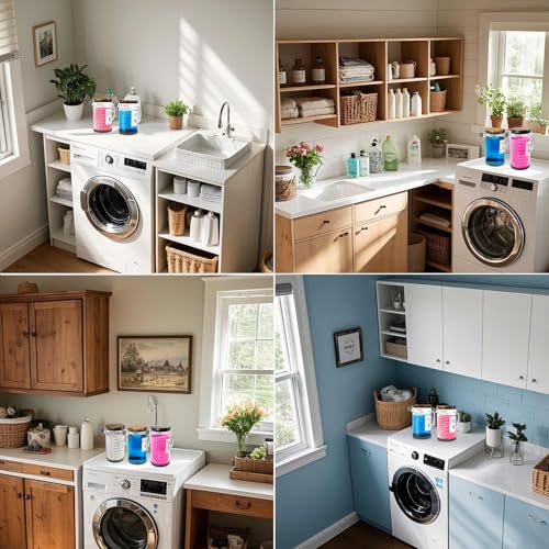 2-Pack 64oz Glass Laundry Detergent Dispenser with Acacia - Image 7