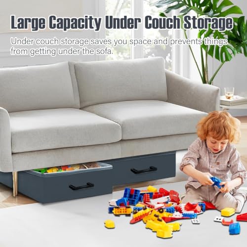 LILXIU Under Couch Storage, 2 Pack Foldable Under Sofa Storage - Image 4
