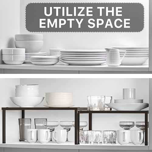 Simple Houseware Cabinet Counter Shelf Organizer w/Steel Surface - Image 6