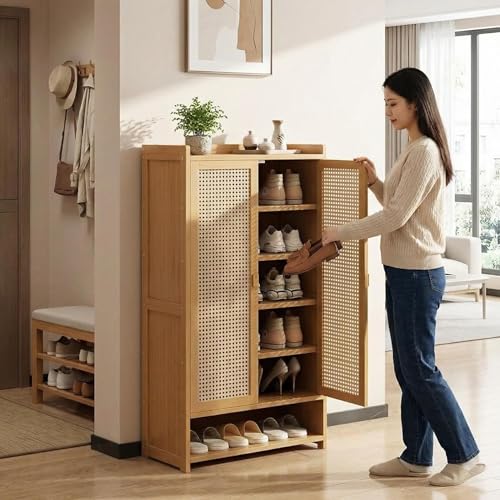 SACSTAR Shoe Storage Cabinet 23.6" L x 12.6" W x 36.6" H Compact - Image 4