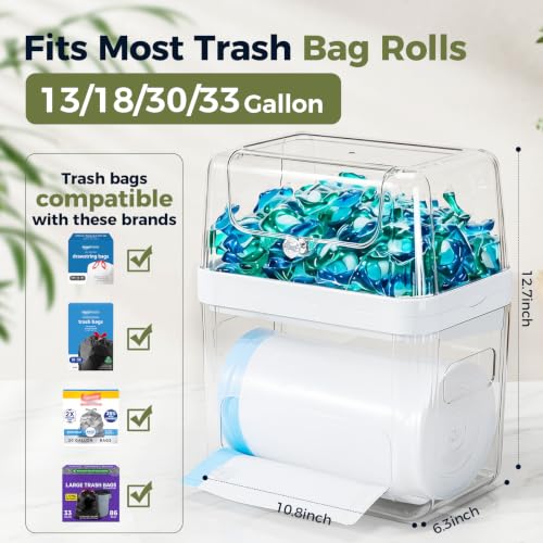 Trash Bag Dispenser & Dishwasher Pod Holder, 3-in-1 Trash - Image 3