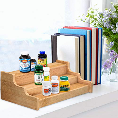 Spice Rack Kitchen Cabinet Organizer- 3 Tier Bamboo - Image 5