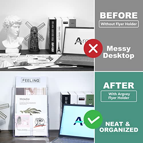 Argvey 3-Tier Brochure Holder 8.5 x 11, Desktop Literature & File - Image 7