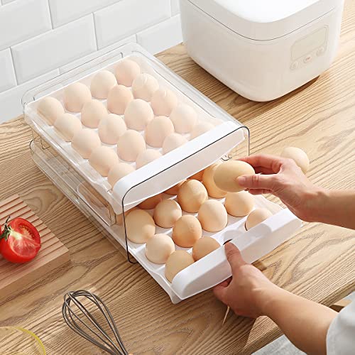 HOMQUEN Egg Holder, Clear Plastic - 2 Layer/40 Grid | All Products - Image 5