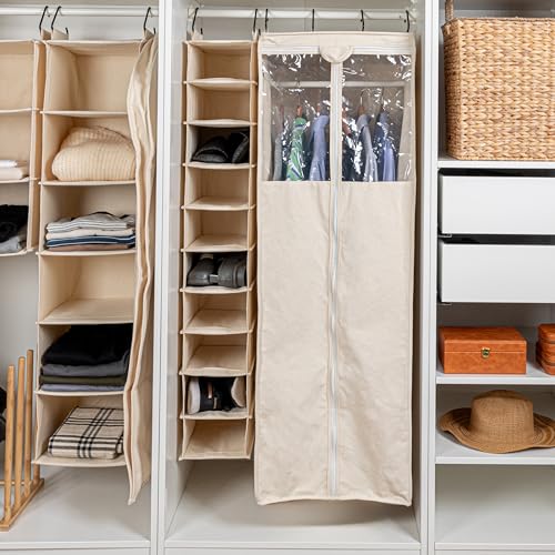 Household Essentials Hanging Shoe Organizer, 10 Wide Cubbies - Image 3