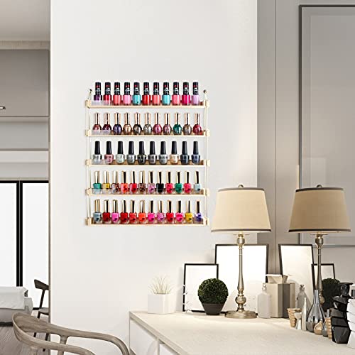 J JACKCUBE DESIGN Wall Mount Gold Metal and Wood Nail Polish - Image 3